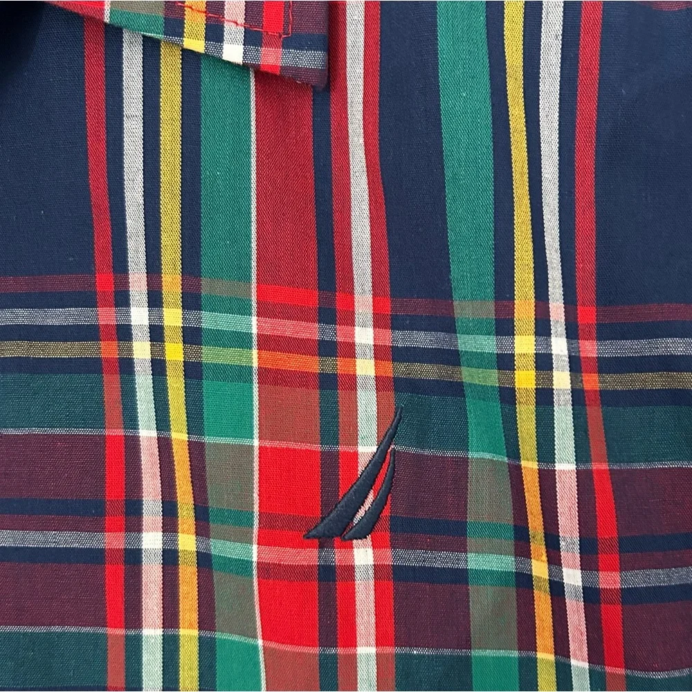 Nautica Plaid Button Down Shirt Boys XL 18/20